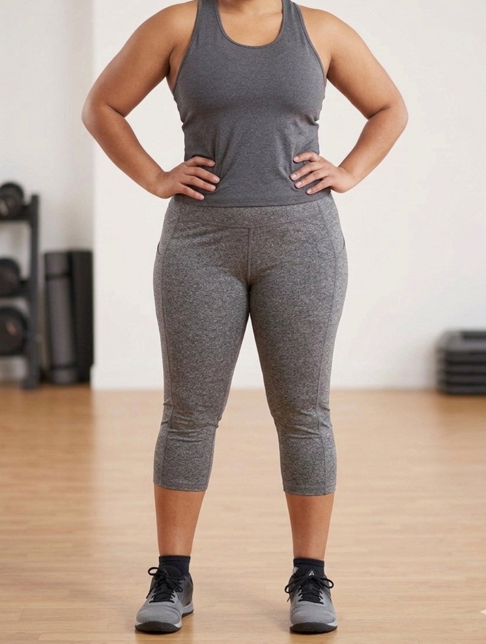 Live Love Dream Gray Workout Athletic Capris Size XL